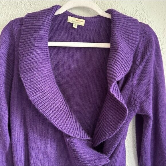 Choices purple ruffle front cardigan sweater Fairy Holiday Romantic feminine - Picture 7 of 8